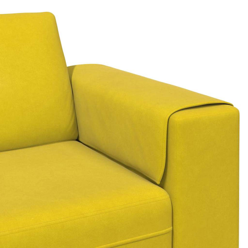Kanapé Szett 3 pcs Sárga Bársony
