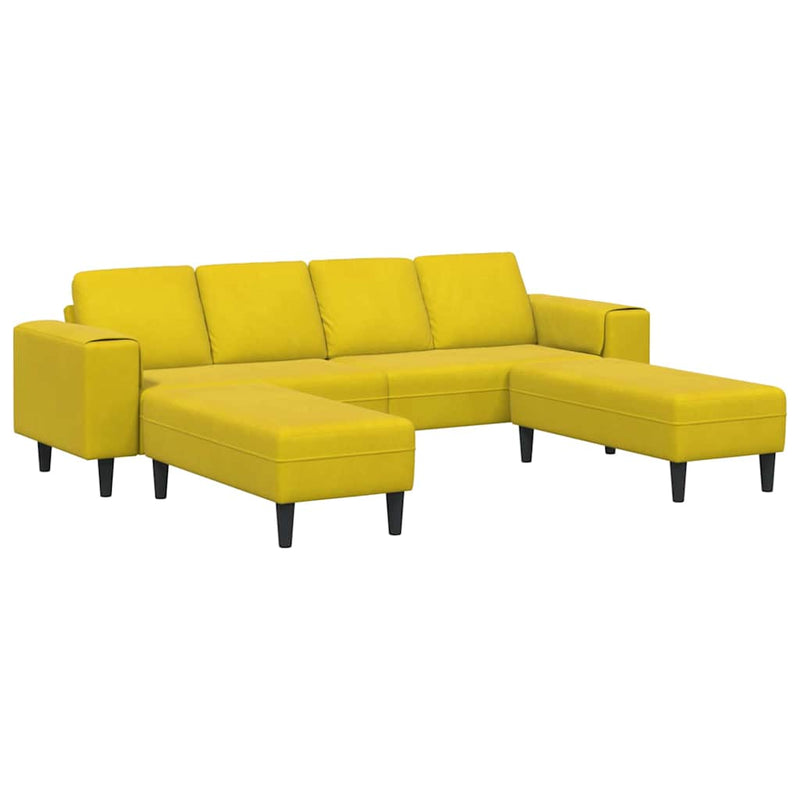 Kanapé Szett 3 pcs Sárga Bársony