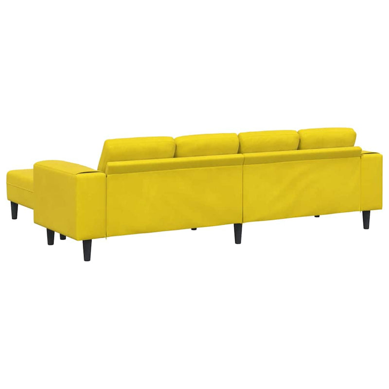 Kanapé Szett 3 pcs Sárga Bársony