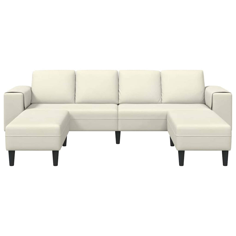 Kanapé Szett 3 pcs Krém Bársony