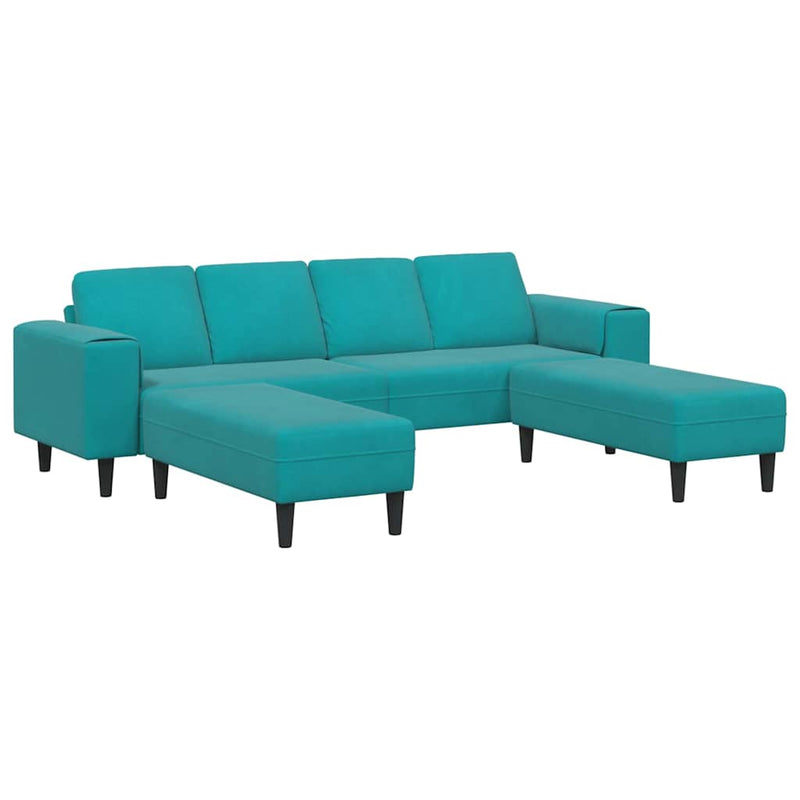Kanapé Szett 3 pcs Türkiz Bársony