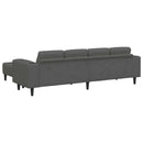 vidaXL Kanapé Sötétszürke 250 x 188 x 76 cm Bársonyos szövet