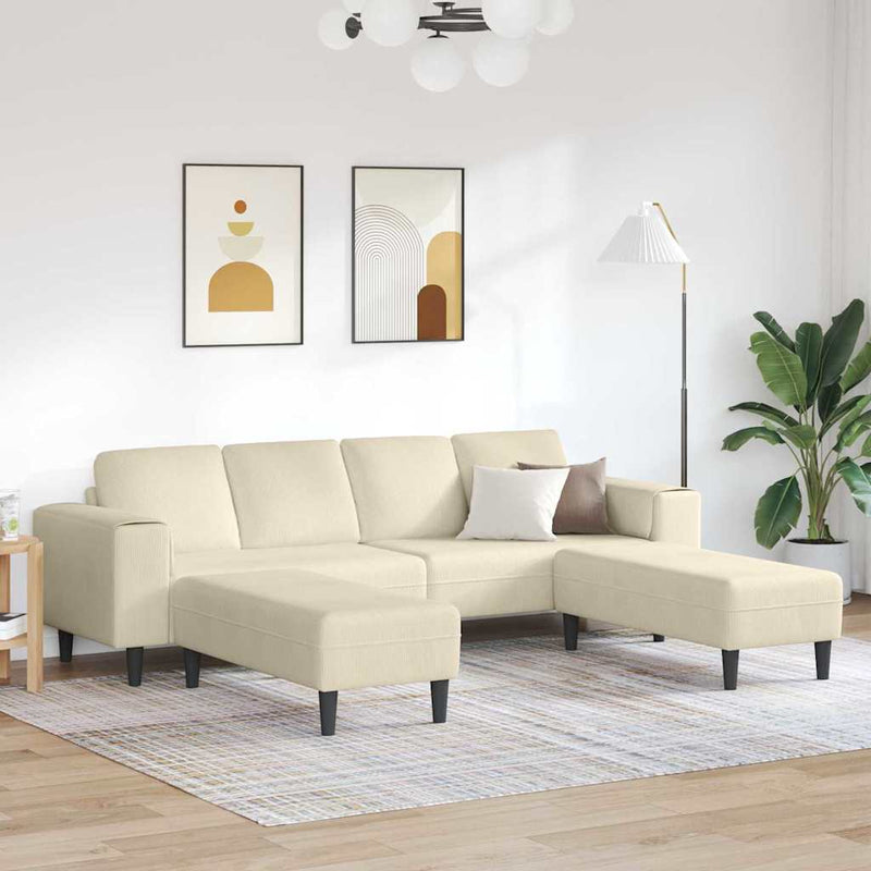 Szövet kanapé párnával Krém 208 cm Bársony anyag