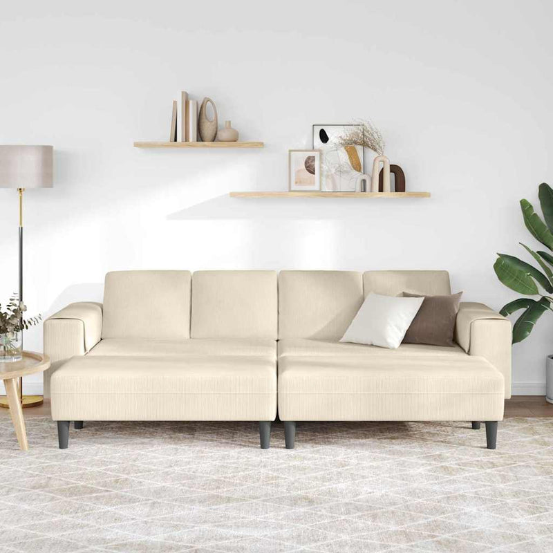 Szövet kanapé párnával Krém 208 cm Bársony anyag