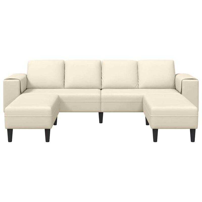 vidaXL Szövet kanapé párnával Krém 208 cm Bársony anyag