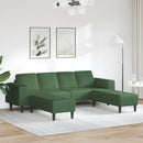 vidaXL Kanapé Sötétzöld 250 x 188 x 76 cm Bársonyos szövet