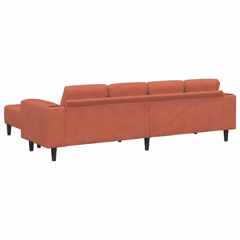 Szövet kanapé párnával Piros Narancs 208 cm Bársony anyag