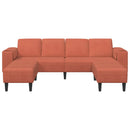 vidaXL Kanapé Piros Narancs 250 x 188 x 76 cm Bársonyos szövet