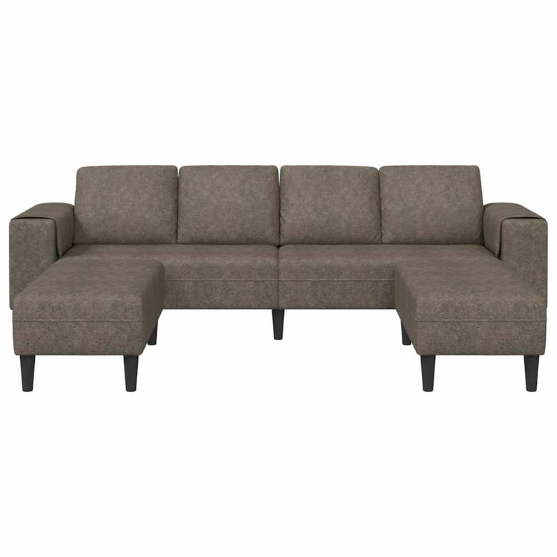 Kanapé Szett 3 pcs Sötétszürke Műbőr velúr