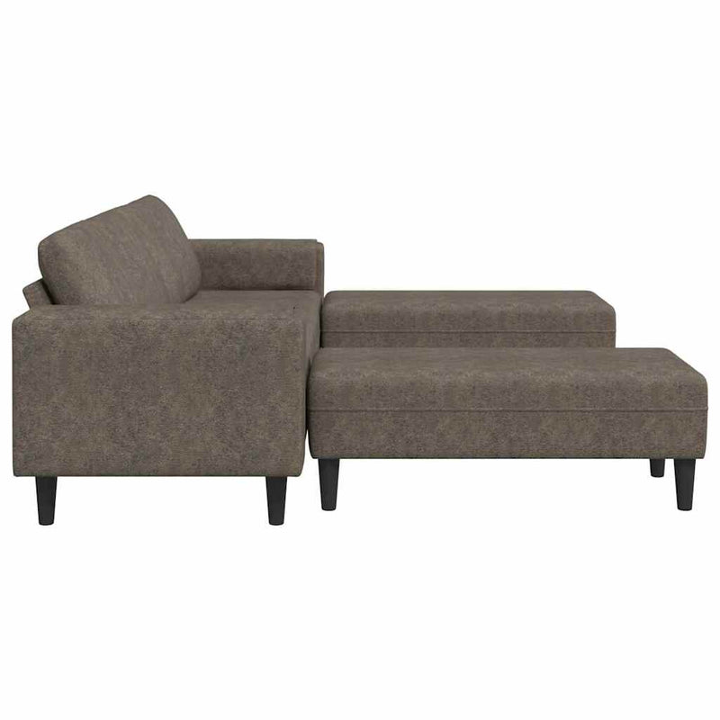Kanapé Szett 3 pcs Sötétszürke Műbőr velúr