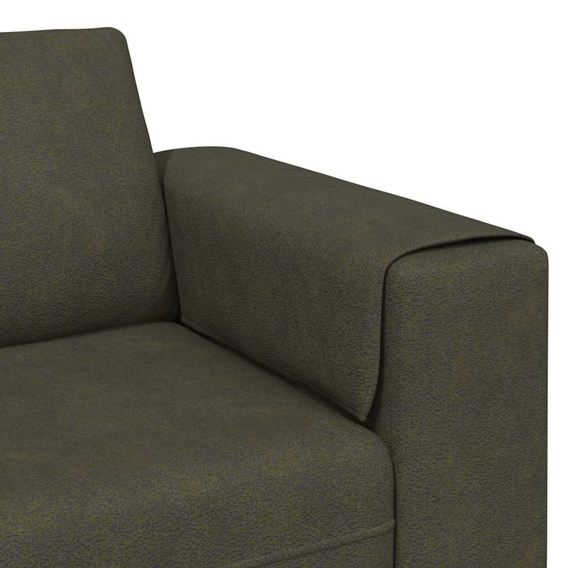 Kanapé Szett 3 pcs Katonai zöld Műbőr velúr