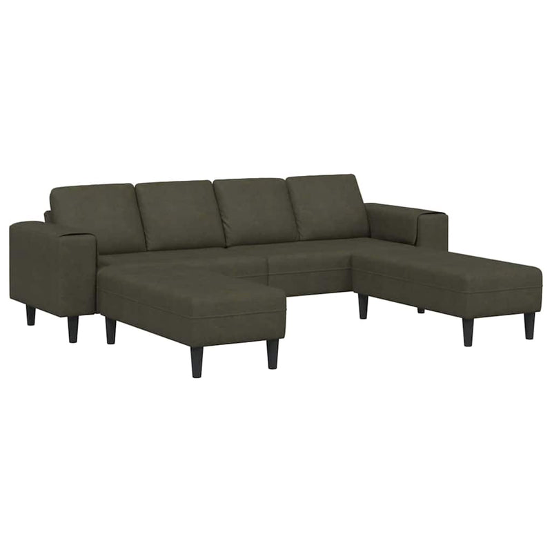 Kanapé Szett 3 pcs Katonai zöld Műbőr velúr