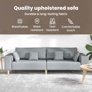 vidaXL Kanapé párnával Világosszürke 250 x 77 x 76 cm szövet