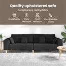 vidaXL Kanapé párnával Fekete 250 x 77 x 76 cm szövet