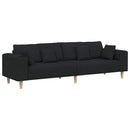 vidaXL Kanapé párnával Fekete 250 x 77 x 76 cm szövet