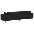 vidaXL Kanapé párnával Fekete 250 x 77 x 76 cm szövet