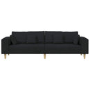 vidaXL Kanapé párnával Fekete 250 x 77 x 76 cm szövet