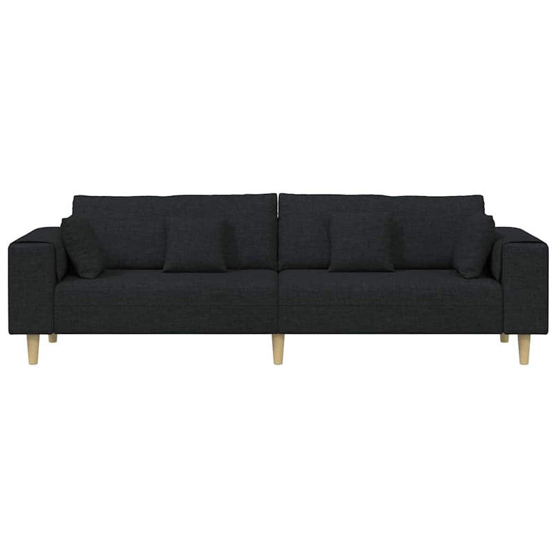 vidaXL Szövet kanapé párnával Fekete 208 cm szövet