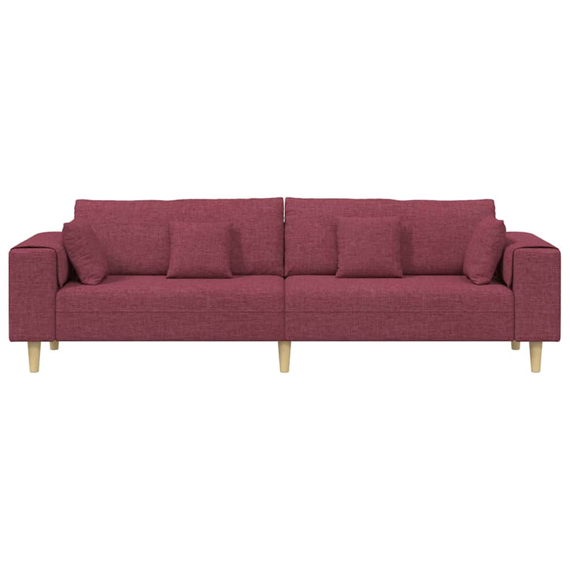 vidaXL Szövet kanapé párnával Bordó 208 cm szövet