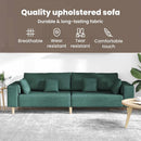 vidaXL Kanapé párnával Sötétzöld 250 x 77 x 76 cm szövet