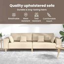 vidaXL Kanapé párnával Krém 250 x 77 x 76 cm szövet