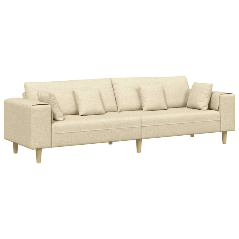 Szövet kanapé párnával Krém 208 cm szövet