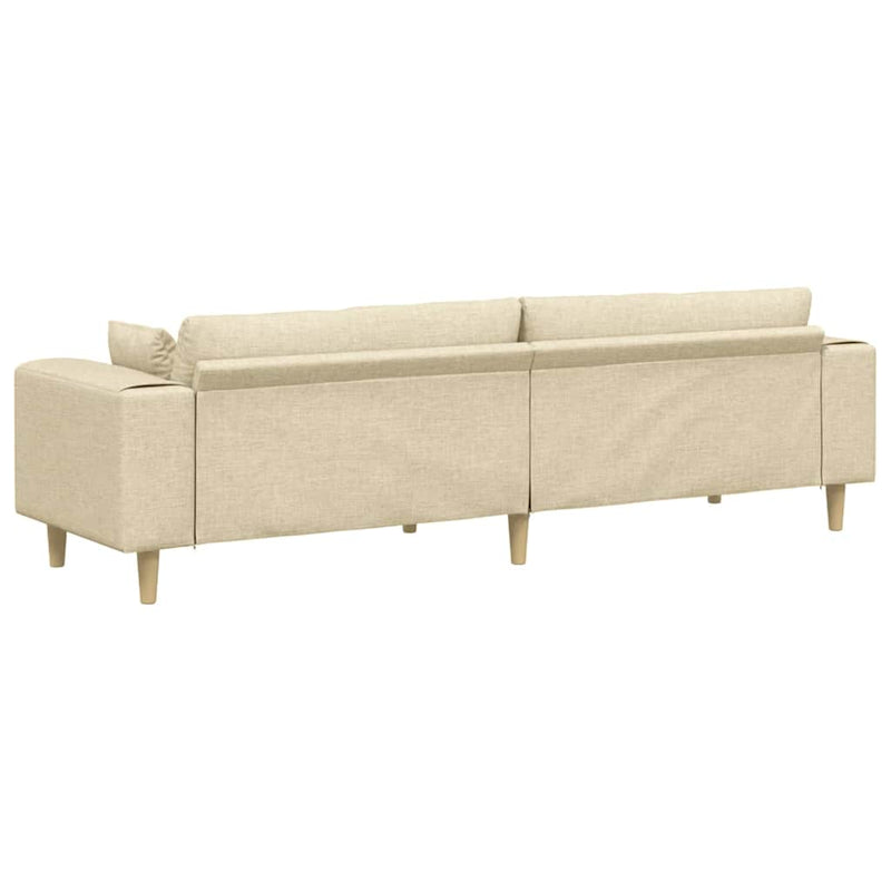 Szövet kanapé párnával Krém 208 cm szövet
