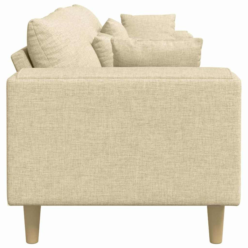 vidaXL Szövet kanapé párnával Krém 208 cm szövet