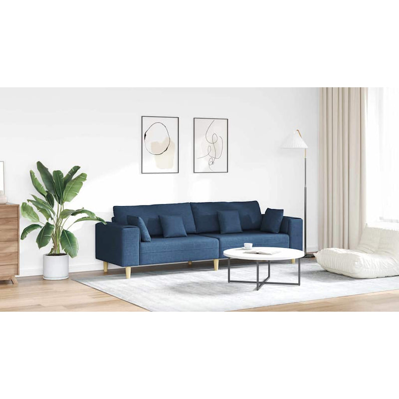 vidaXL Szövet kanapé párnával Kék 208 cm szövet