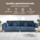 vidaXL Kanapé párnával Kék 250 x 77 x 76 cm szövet