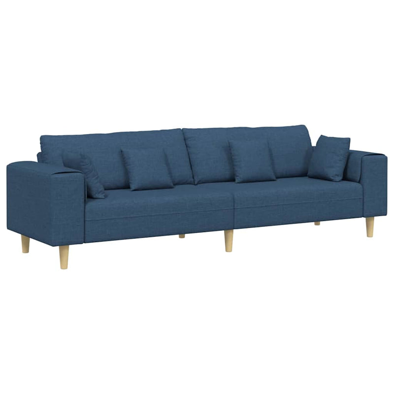 vidaXL Szövet kanapé párnával Kék 208 cm szövet