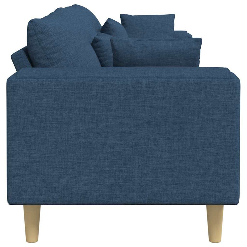 vidaXL Szövet kanapé párnával Kék 208 cm szövet
