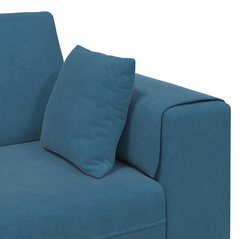 vidaXL Bársony Kanapé párnával Kék 208 cm Bársony