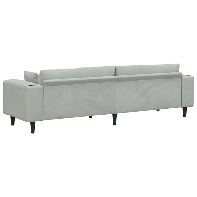 vidaXL Bársony Kanapé párnával Világosszürke 208 cm Bársony