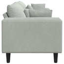 vidaXL Kanapé Világosszürke 250 x 77 x 76 cm Bársony