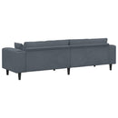 vidaXL Kanapé Sötétszürke 250 x 77 x 76 cm Bársony