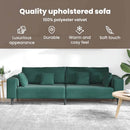 vidaXL Kanapé Sötétzöld 250 x 77 x 76 cm Bársony