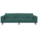 vidaXL Kanapé Sötétzöld 250 x 77 x 76 cm Bársony