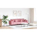 vidaXL Kanapé Rózsaszín 250 x 77 x 76 cm Bársony