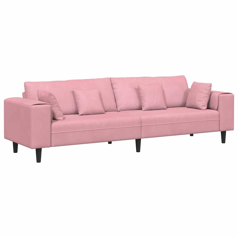 vidaXL Bársony Kanapé párnával Rózsaszín 209 cm Bársony