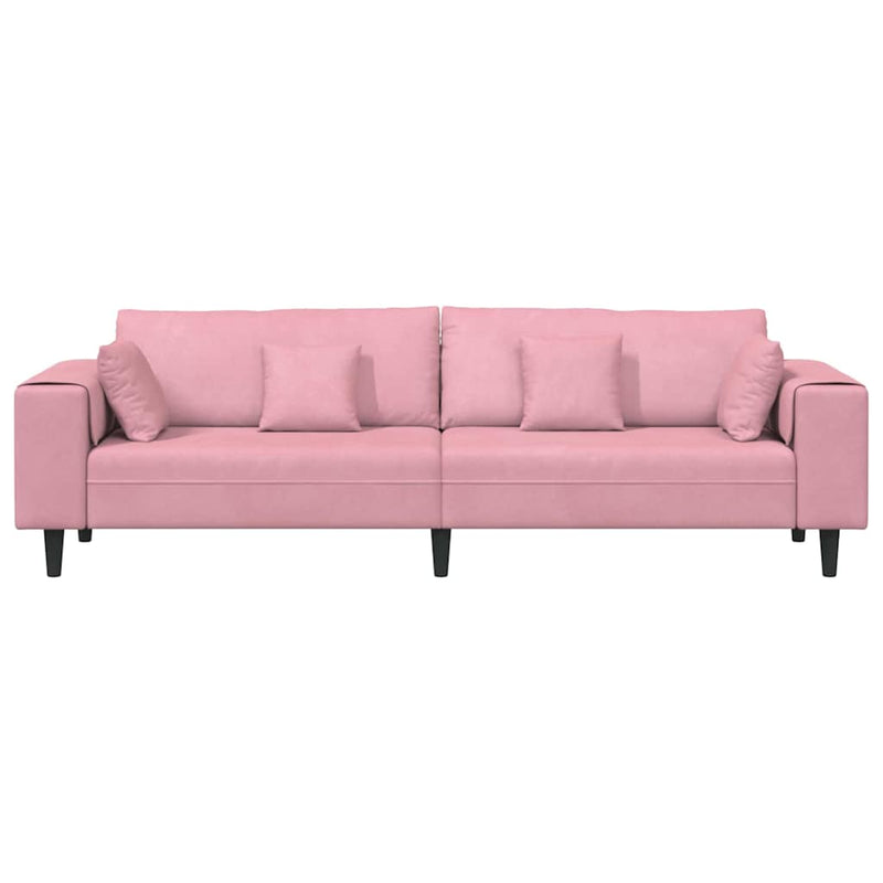 vidaXL Bársony Kanapé párnával Rózsaszín 209 cm Bársony