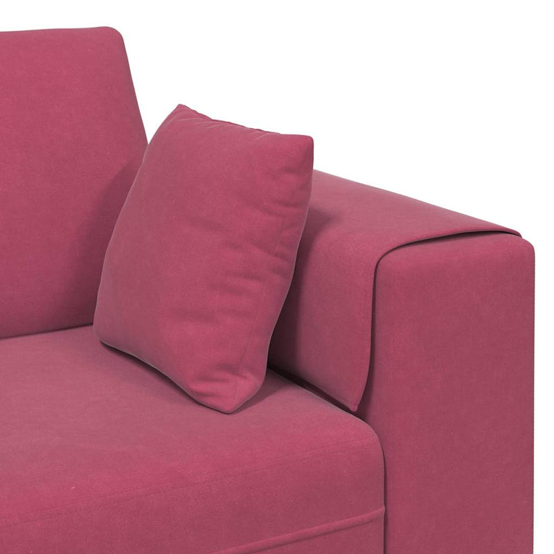 vidaXL Bársony Kanapé párnával Bordó 208 cm Bársony
