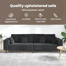 vidaXL Kanapé Fekete 250 x 77 x 76 cm Bársony