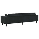 vidaXL Kanapé Fekete 250 x 77 x 76 cm Bársony