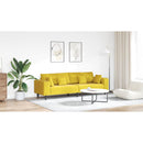 vidaXL Kanapé Sárga 250 x 77 x 76 cm Bársony