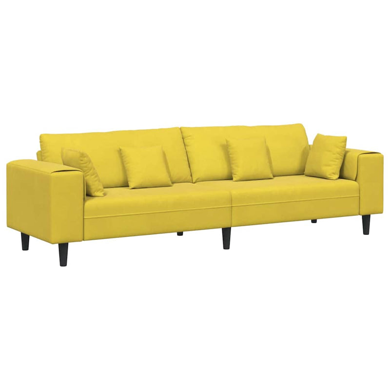 vidaXL Bársony Kanapé párnával Sárga 210 cm Bársony