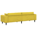 vidaXL Kanapé Sárga 250 x 77 x 76 cm Bársony