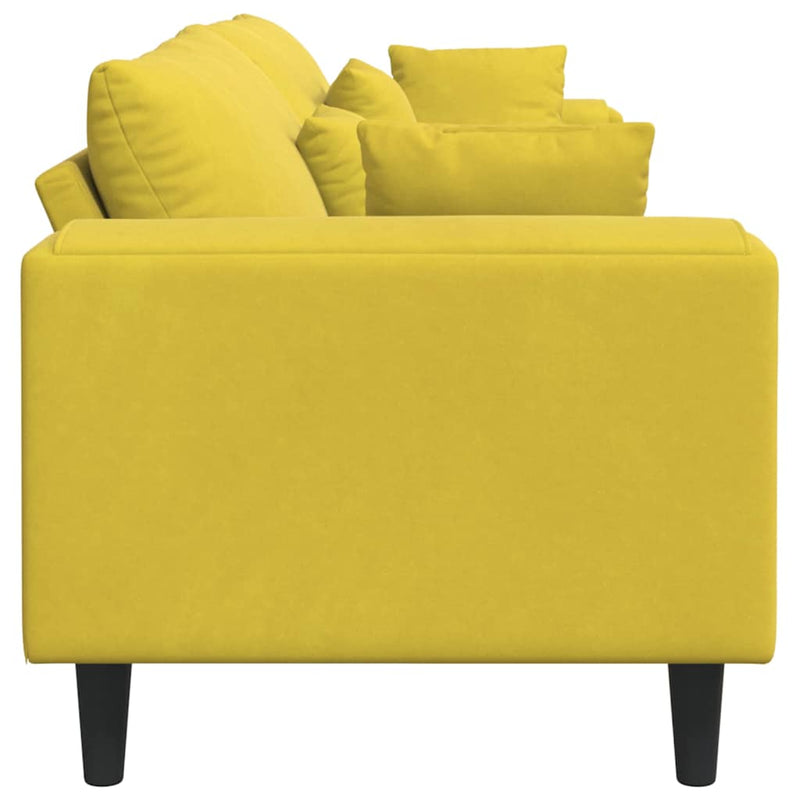 vidaXL Bársony Kanapé párnával Sárga 210 cm Bársony