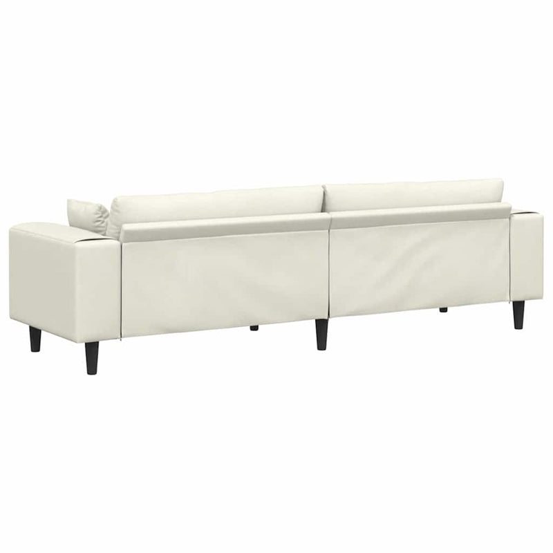 vidaXL Bársony Kanapé párnával Krém 208 cm Bársony