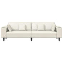 vidaXL Bársony Kanapé párnával Krém 208 cm Bársony